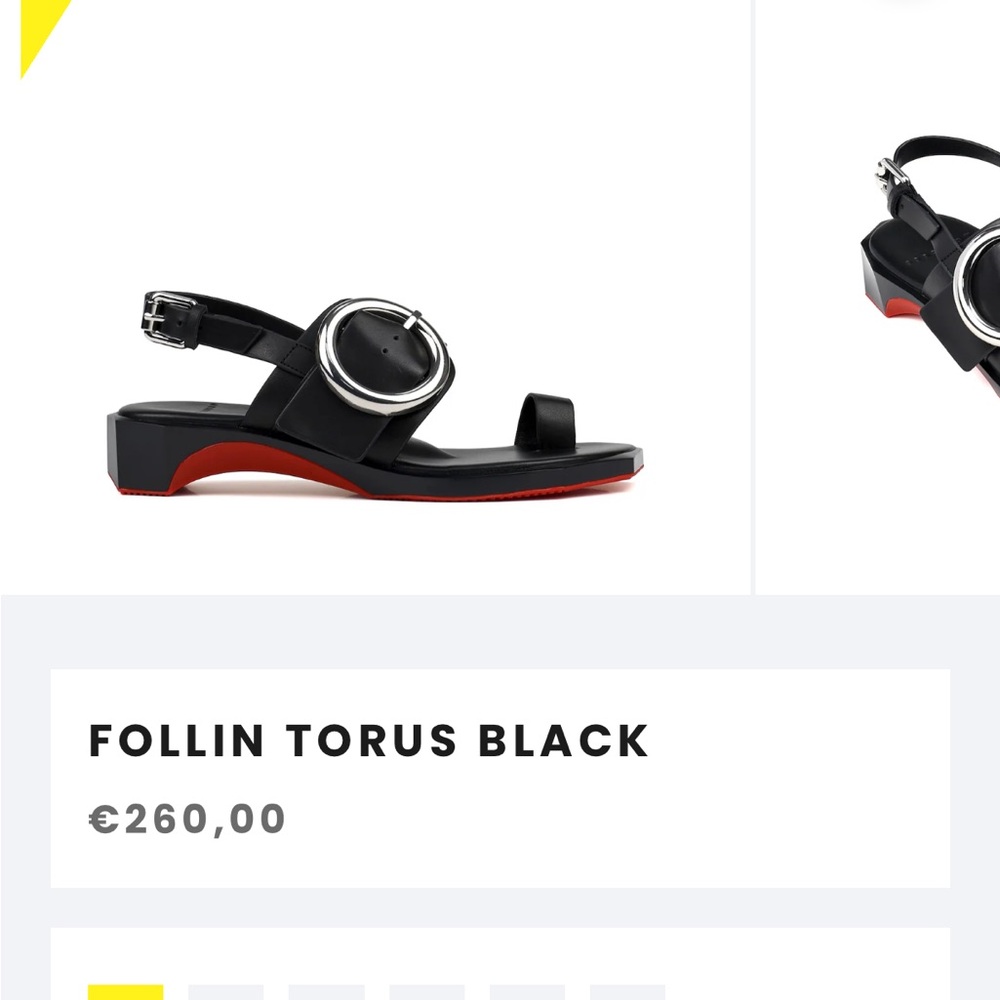 Follin Torus Black Slingback Sandal with Red Sole Accent